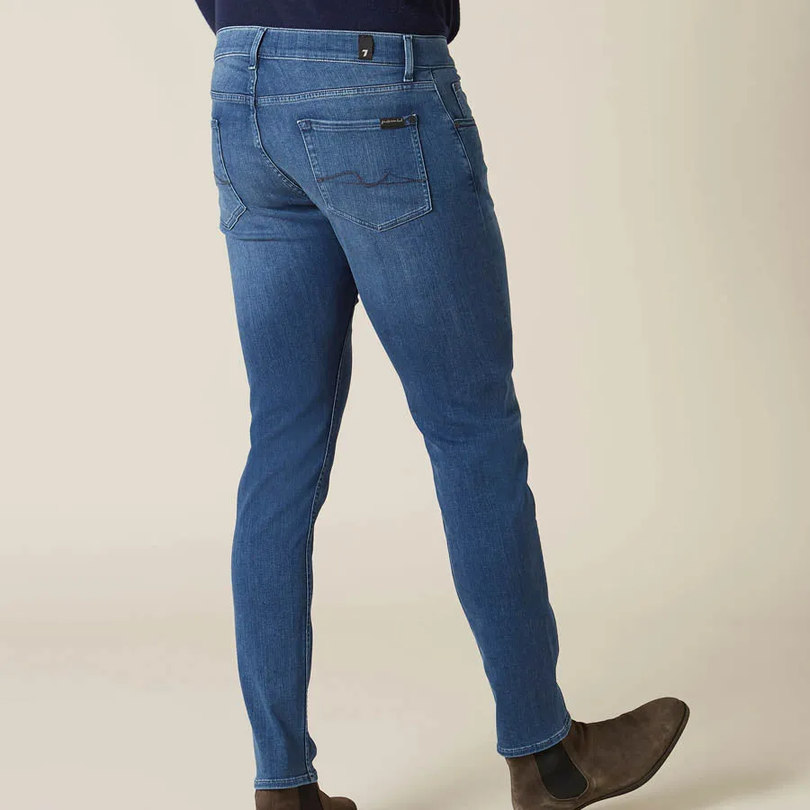 7 For All Mankind - Slimmy Tapered Luxe Jeans in Mid Blue