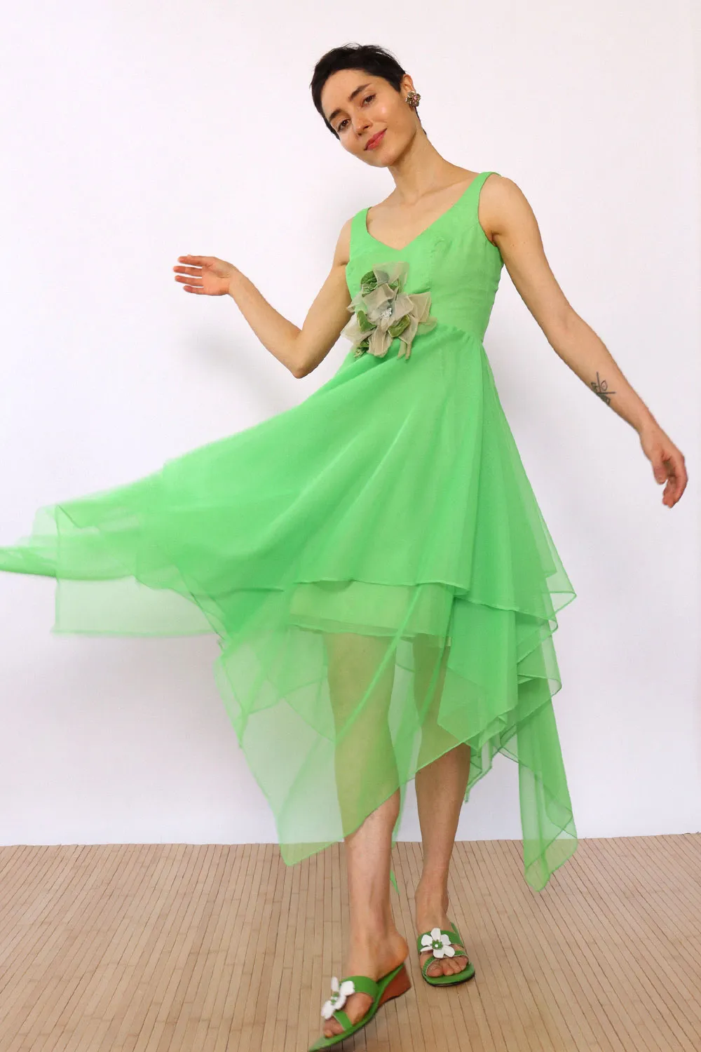 Absinthe Chiffon Fairy Dress XS