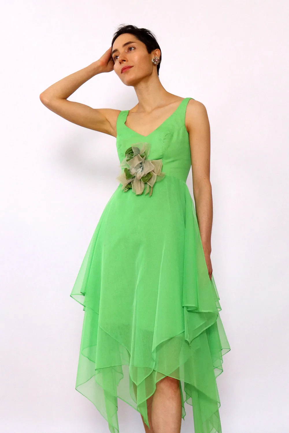 Absinthe Chiffon Fairy Dress XS