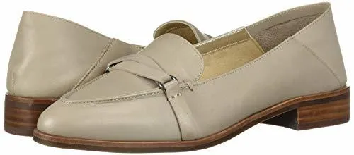 Aerosoles Women's South East Loafers Flat Stacked Heel Grey Leather Slip On