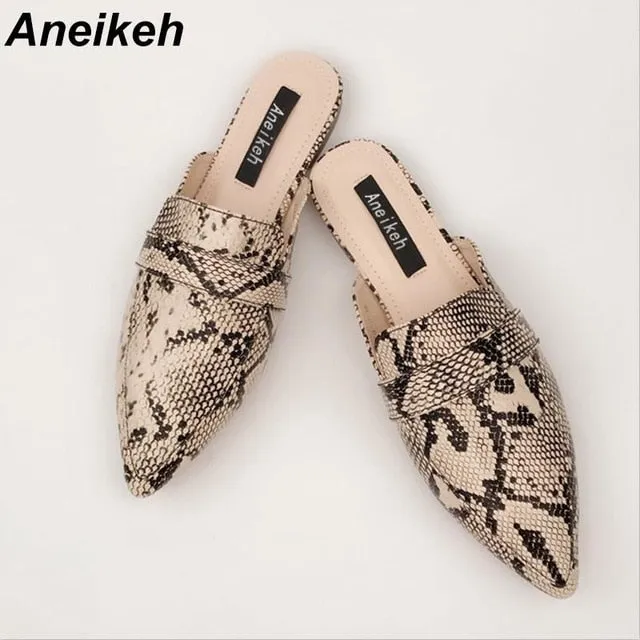 Aneikeh Summer Flats Mules Lady Sandals