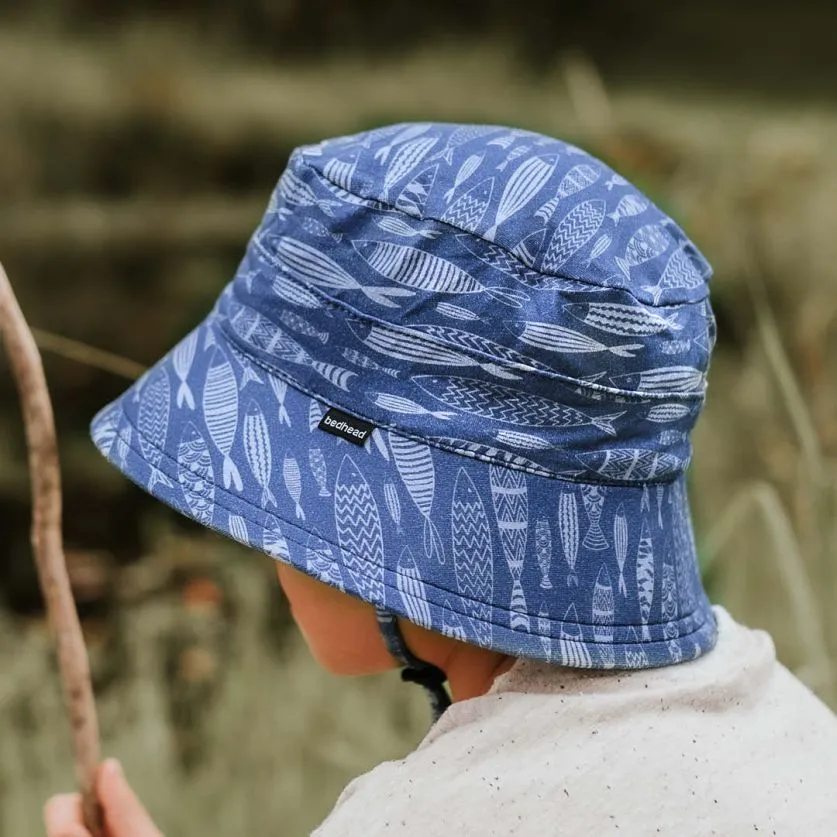 Bedhead Kids Bucket Sun Hat UPF50  - Fish