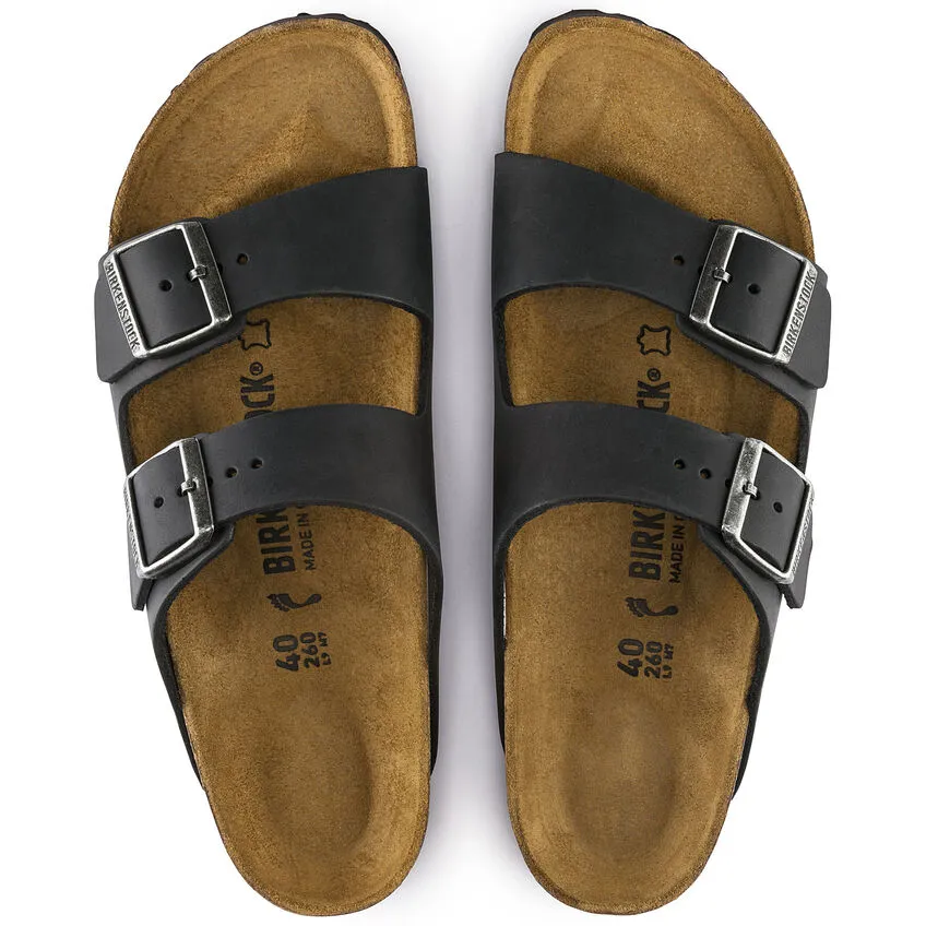 Birkenstock Black Oiled Leather Arizona Sandal