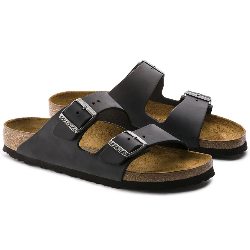 Birkenstock Black Oiled Leather Arizona Sandal