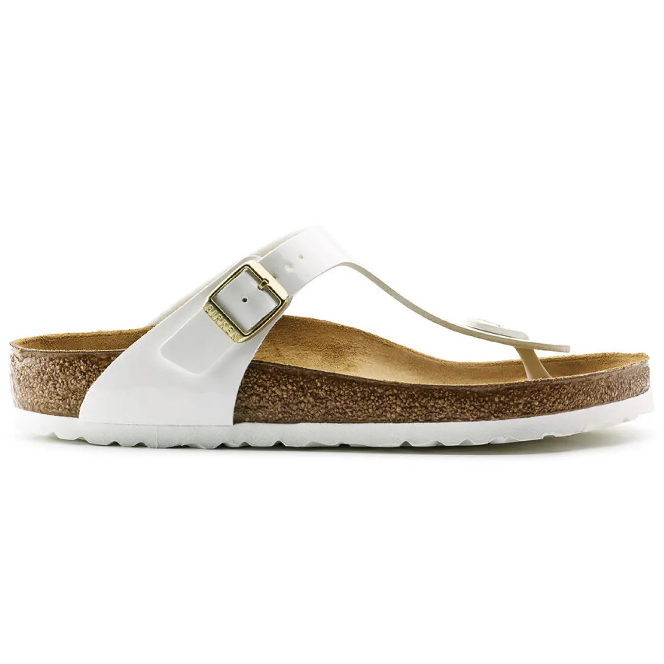 Birkenstock Classic, Gizeh, Birko-Flor Patent, Regular Fit, White