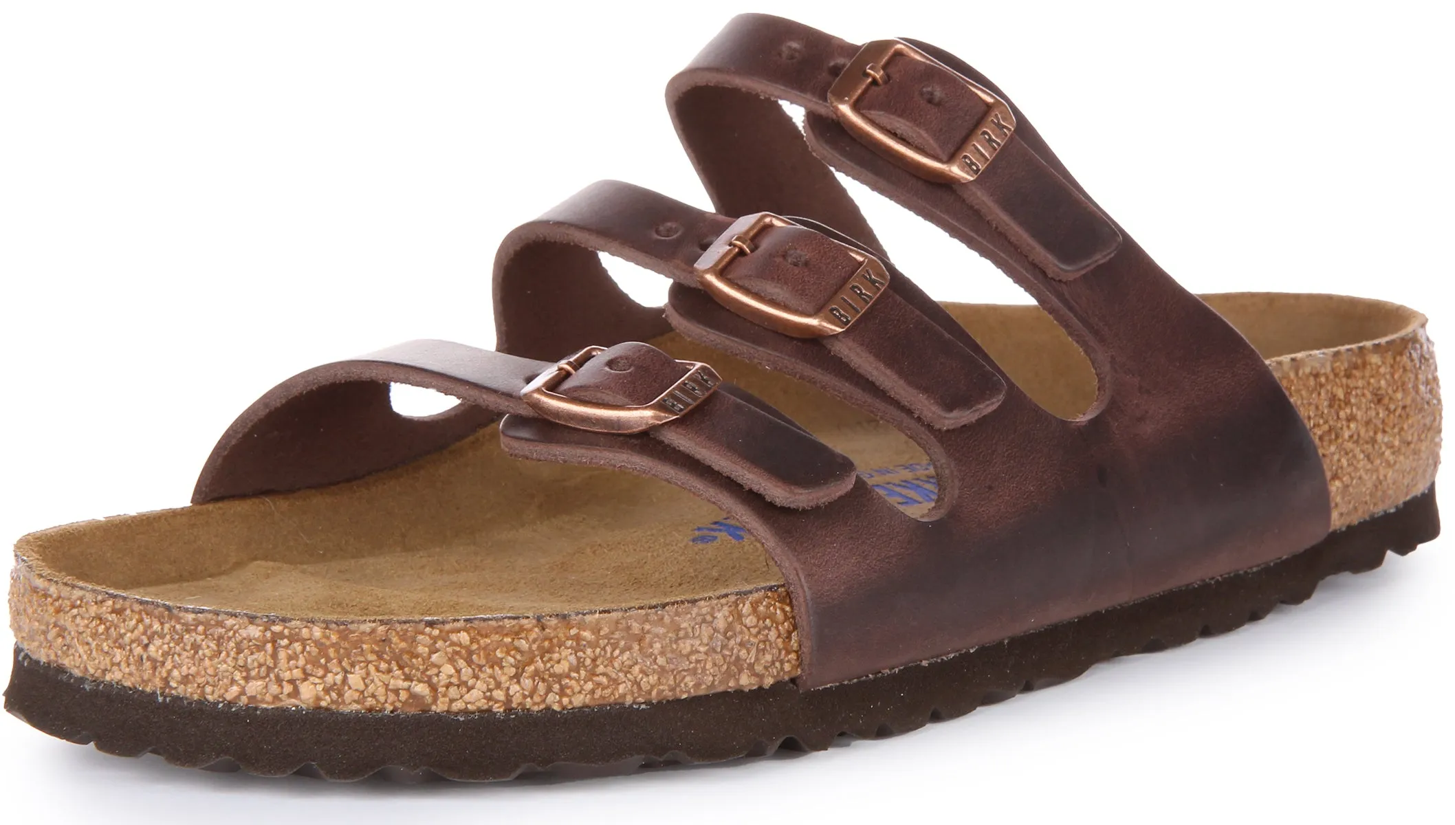 Birkenstock Florida BS In Oiled Leather Dark Brown | Regular Fit