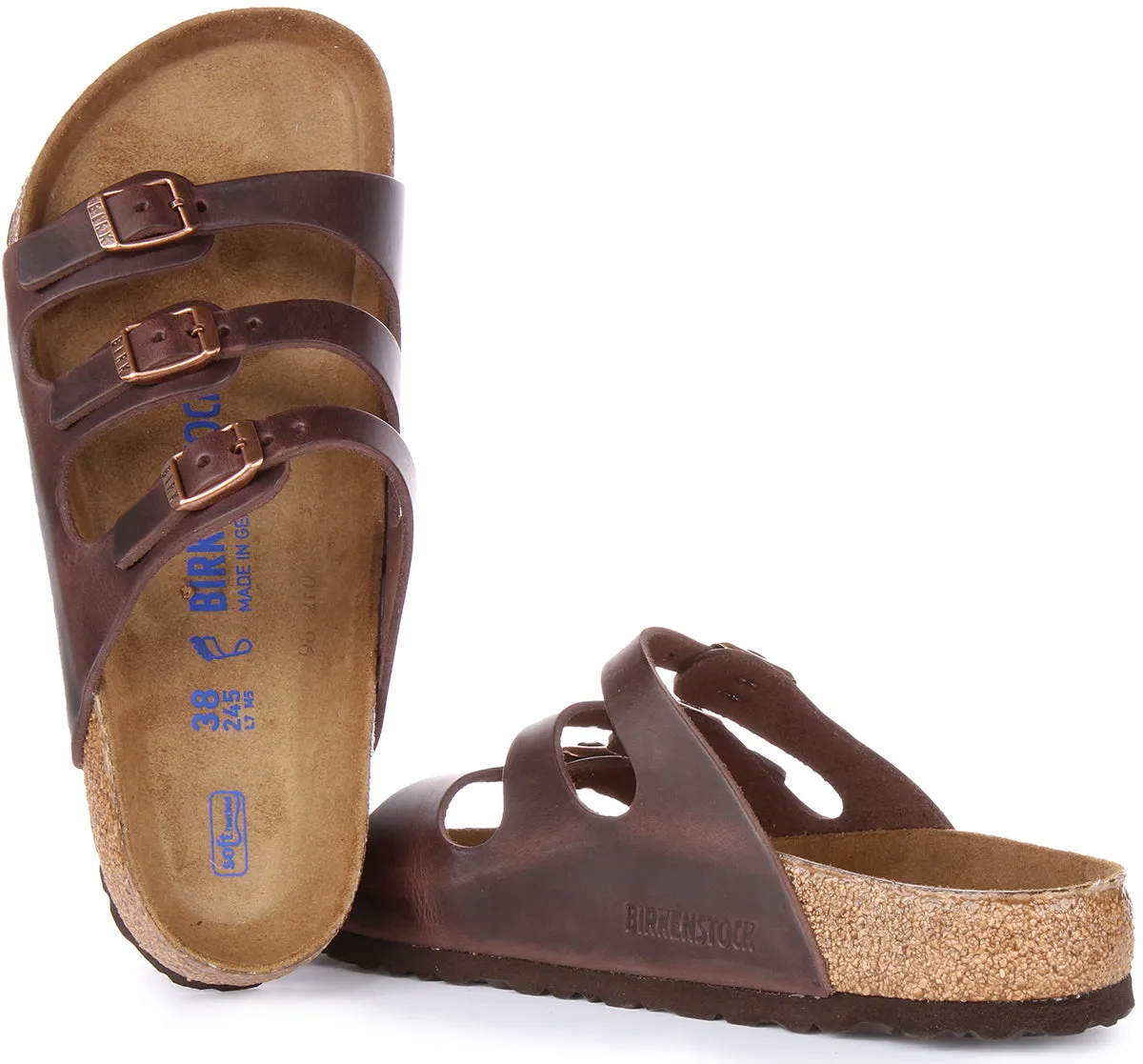 Birkenstock Florida BS In Oiled Leather Dark Brown | Regular Fit