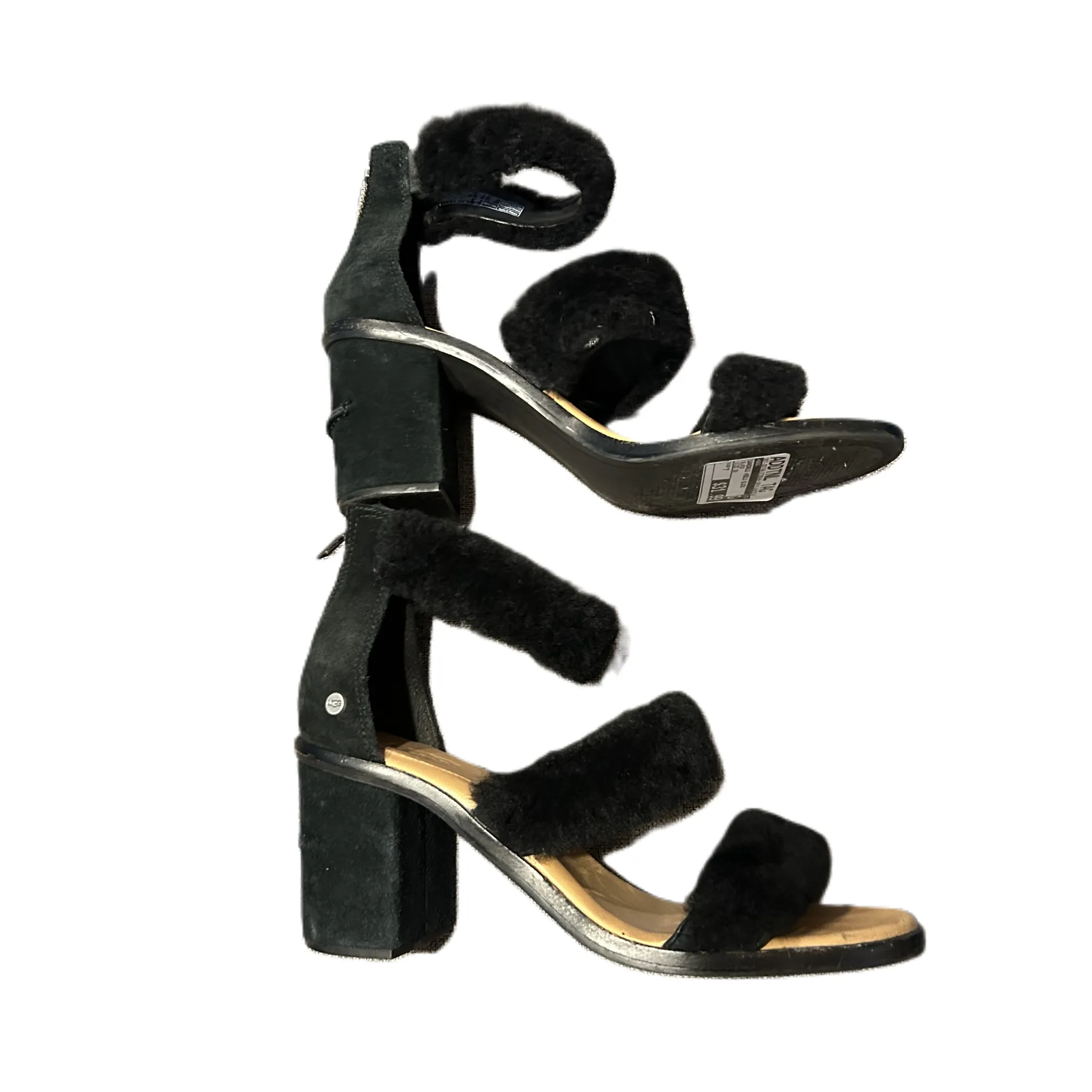 Black Sandals Heels Block By Ugg, Size: 7