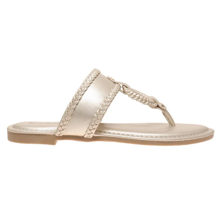 Braided Disk Thong Sandal