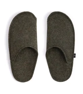 Burel Wool Room Slippers: Moss