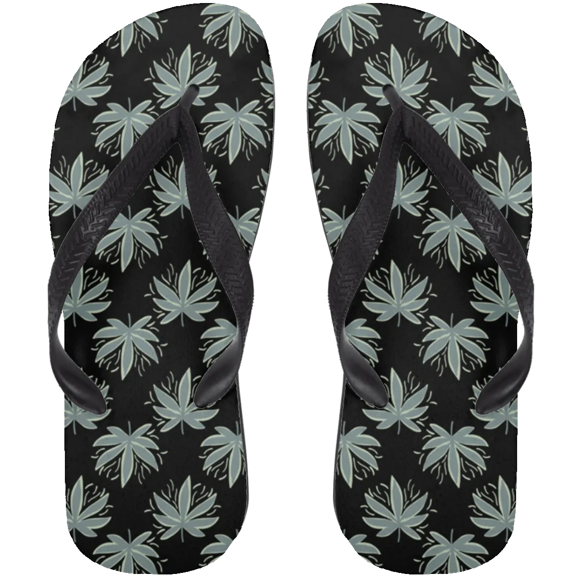 Cannabis Black Flip Flops