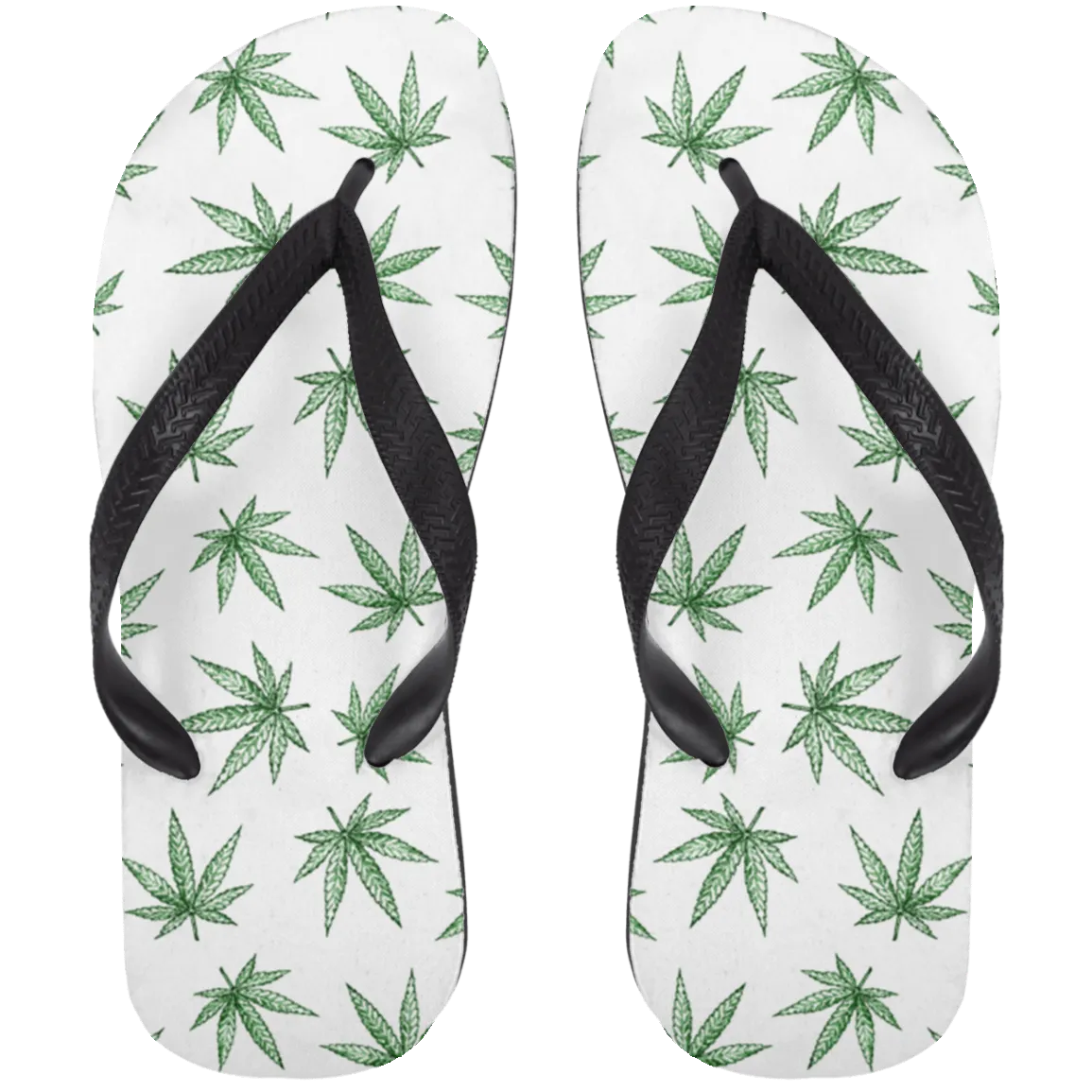 Cannabis Pot Leaf Flip Flops