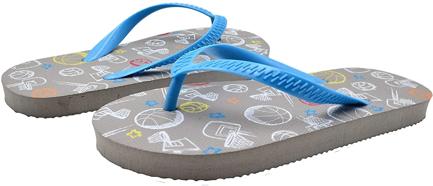 Chatties Boys' Big Kid Sports Printed Flip Flop Thong Sandal