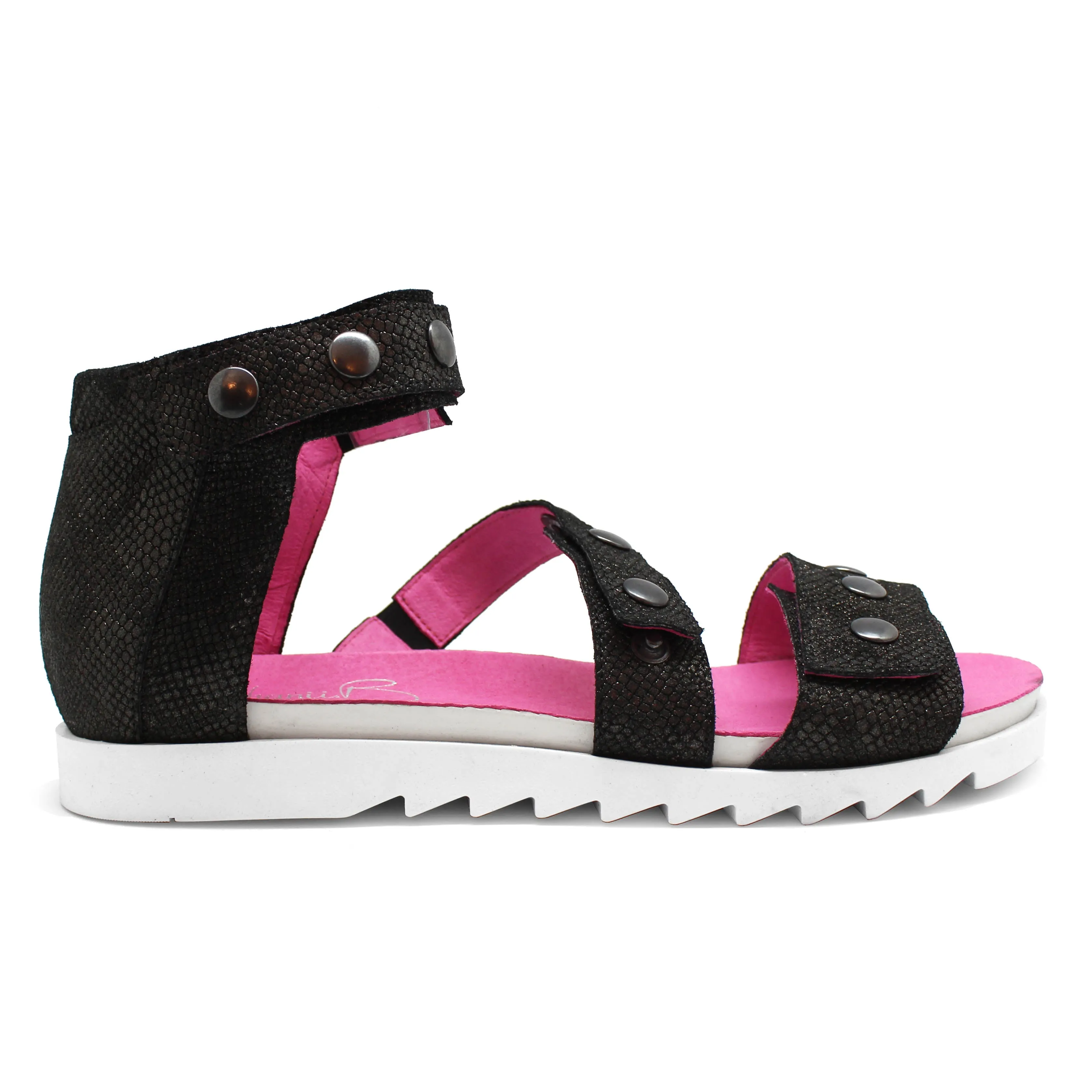 Crete -Black Anaconda sandal