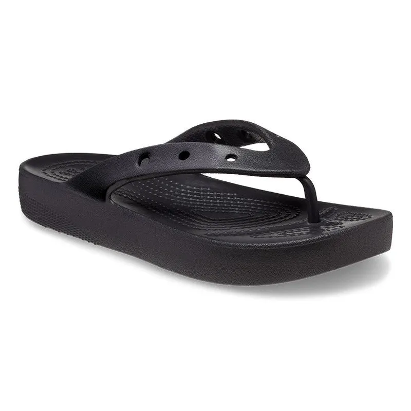 Crocs Classic Thong Slip On Platform Sandal - Black