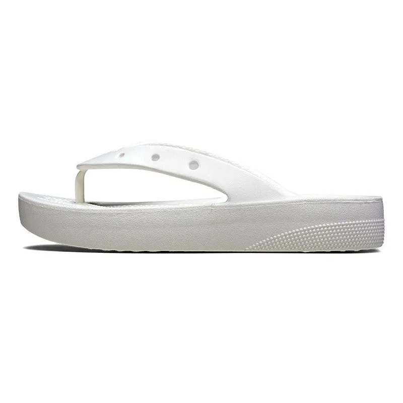 Crocs Classic Thong Slip On Platform Sandal - White