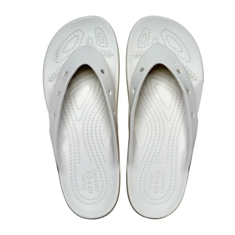 Crocs Classic Thong Slip On Platform Sandal - White