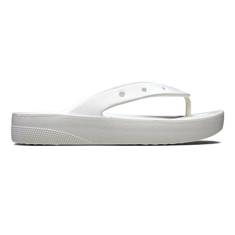 Crocs Classic Thong Slip On Platform Sandal - White