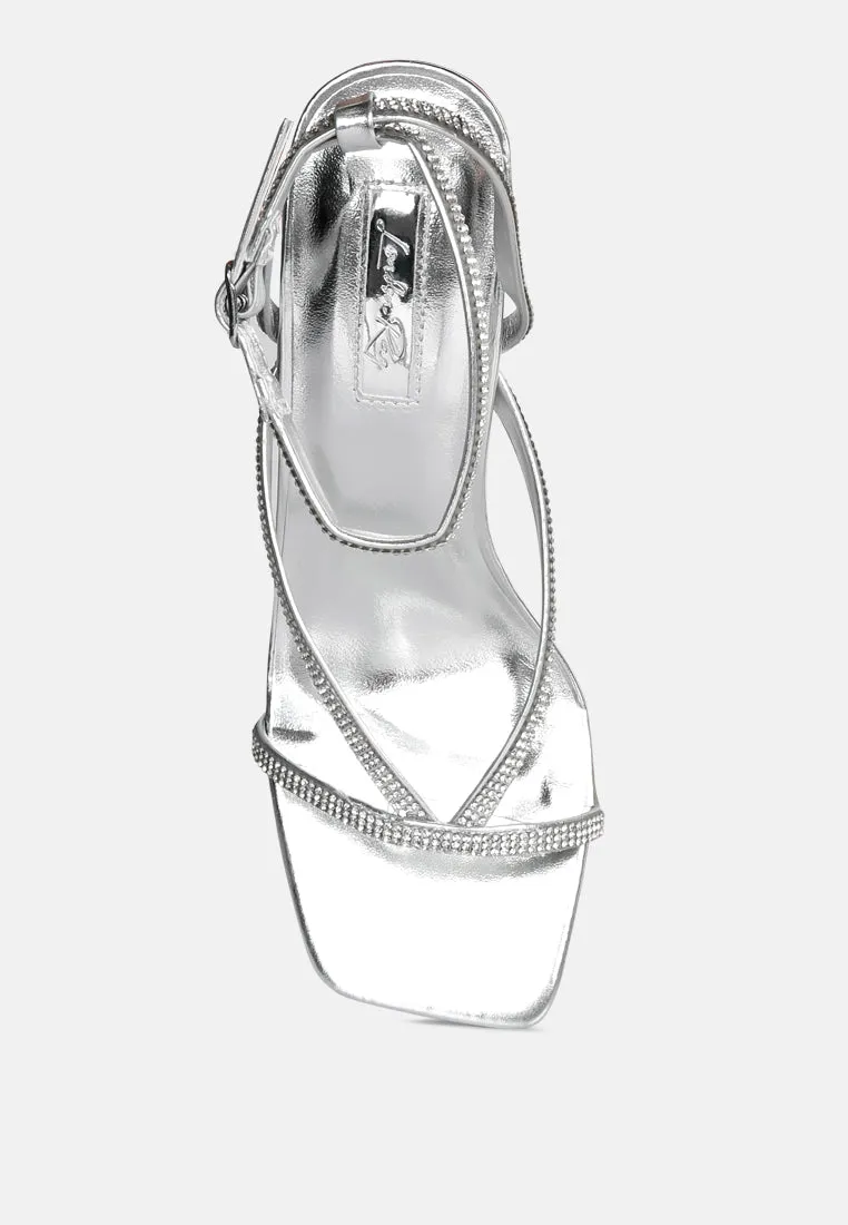 Crush It Diamante Mid Heel Sandal