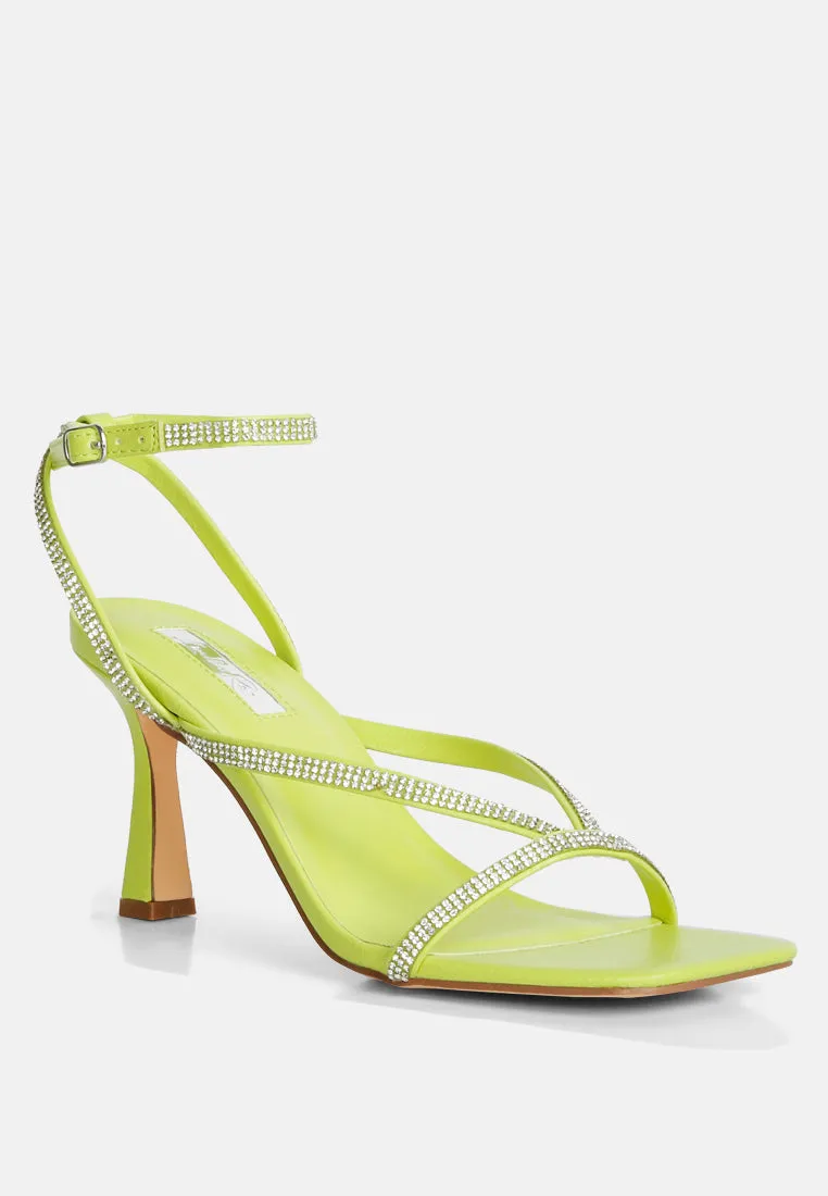 Crush It Diamante Mid Heel Sandal