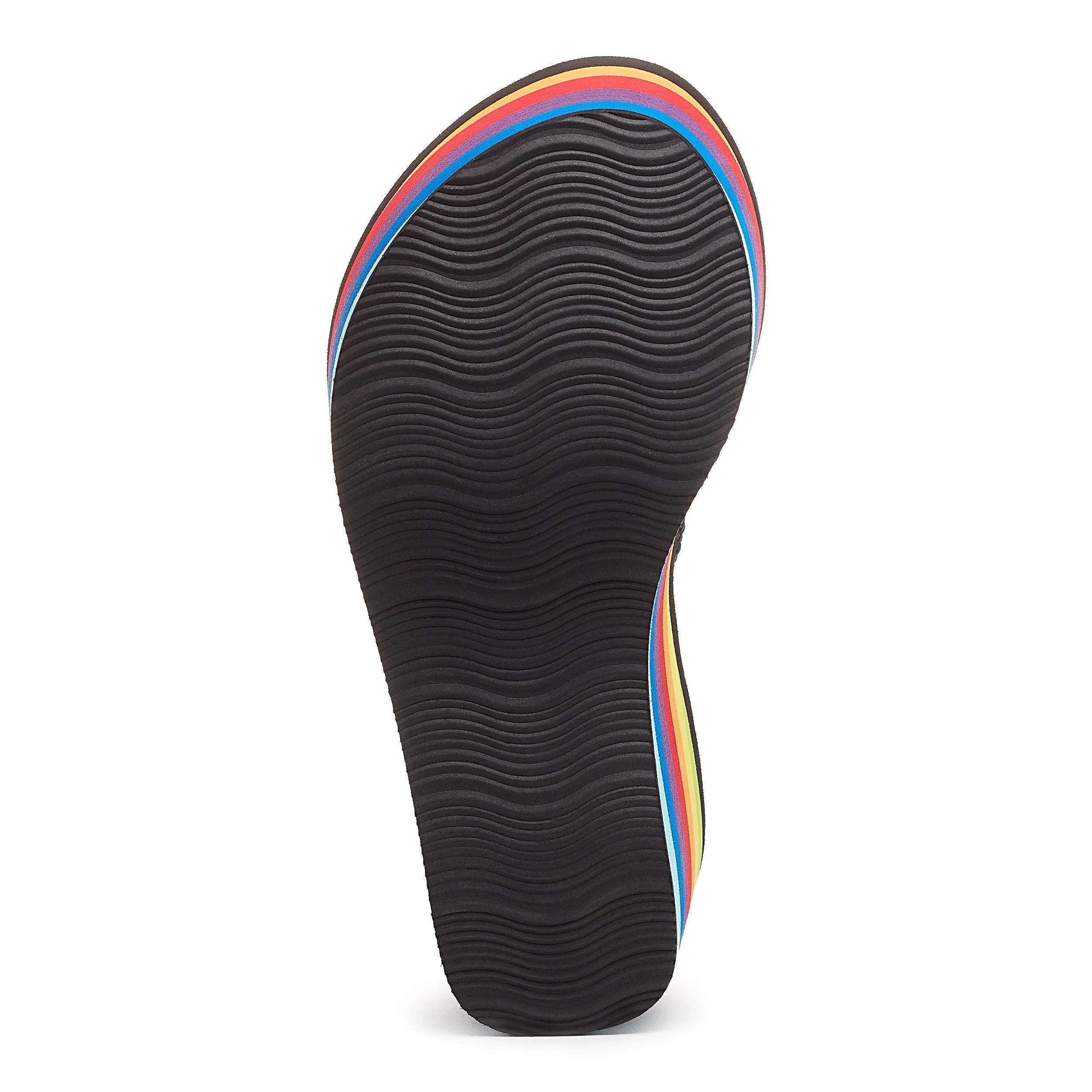 Crush Rainbow Black Platform Flip Flop