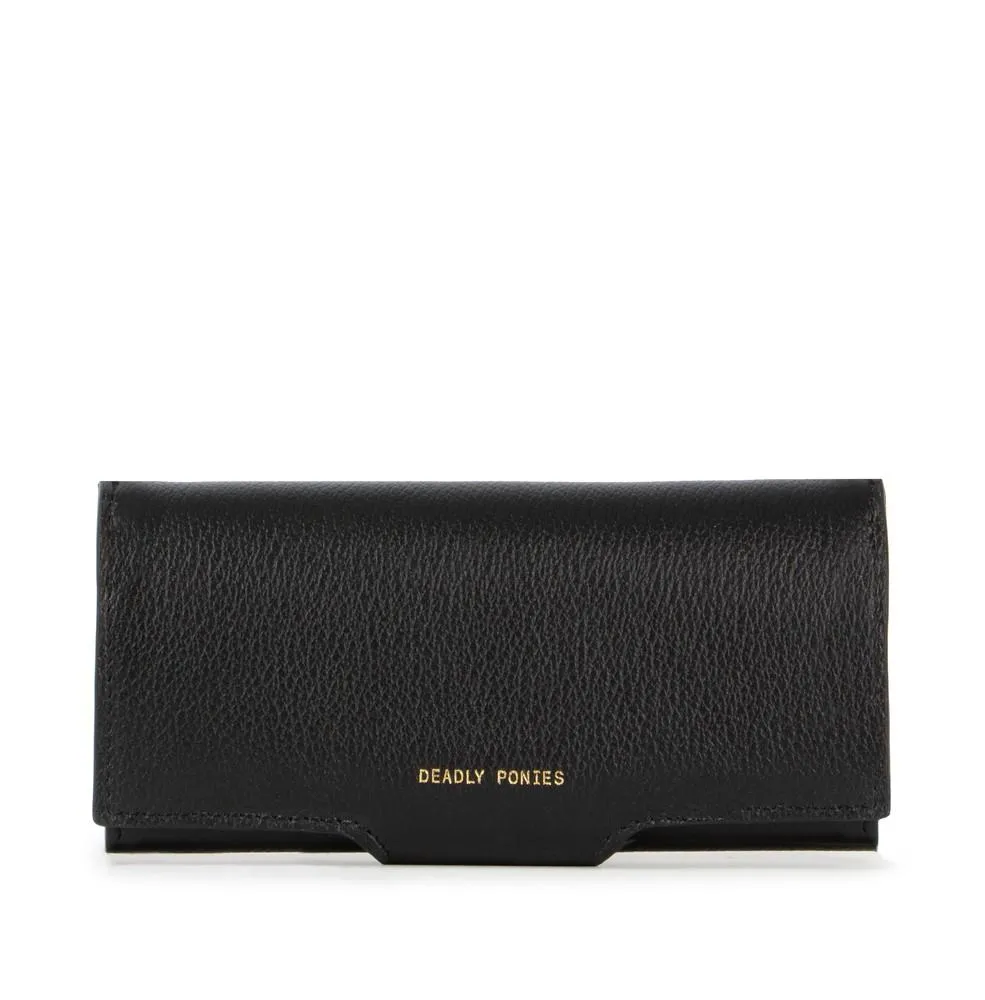 Deadly Ponies Flip and Snap Wallet Maxi - Black