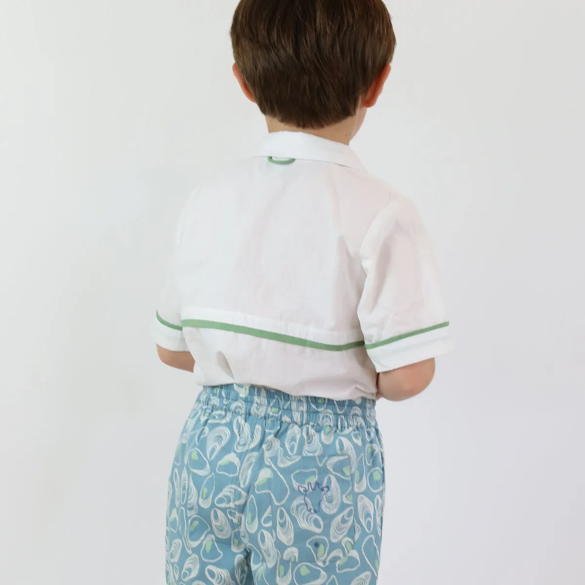 Dear Georgie The Sea Shirt in Cloud with Grass Trim