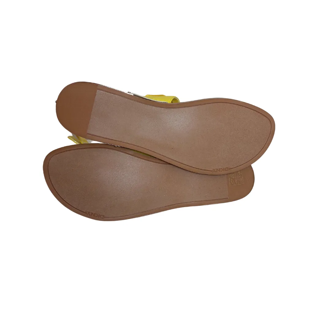 DKNY Yellow Leather Thong Sandals | Brand New |