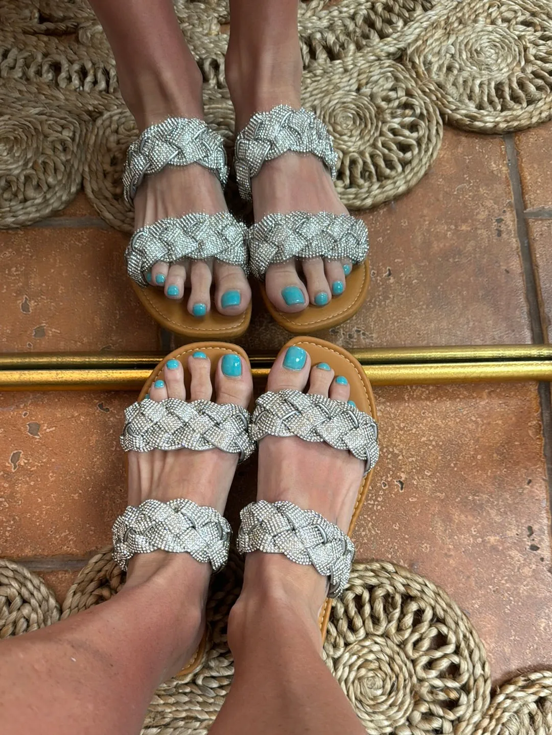 Double Braided Bling Sandal