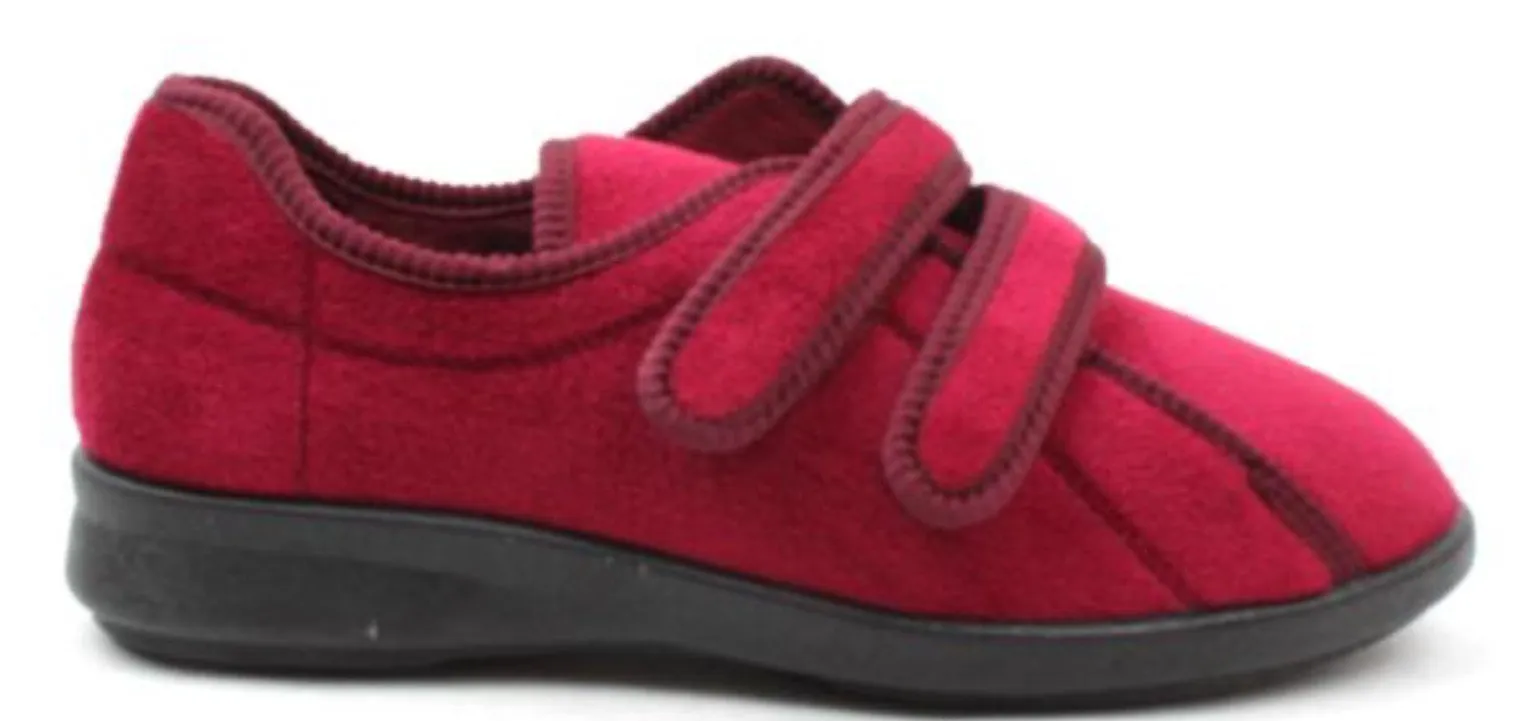 Easy b Eunice Ladies Double Strap Slipper 2E-4E Fit