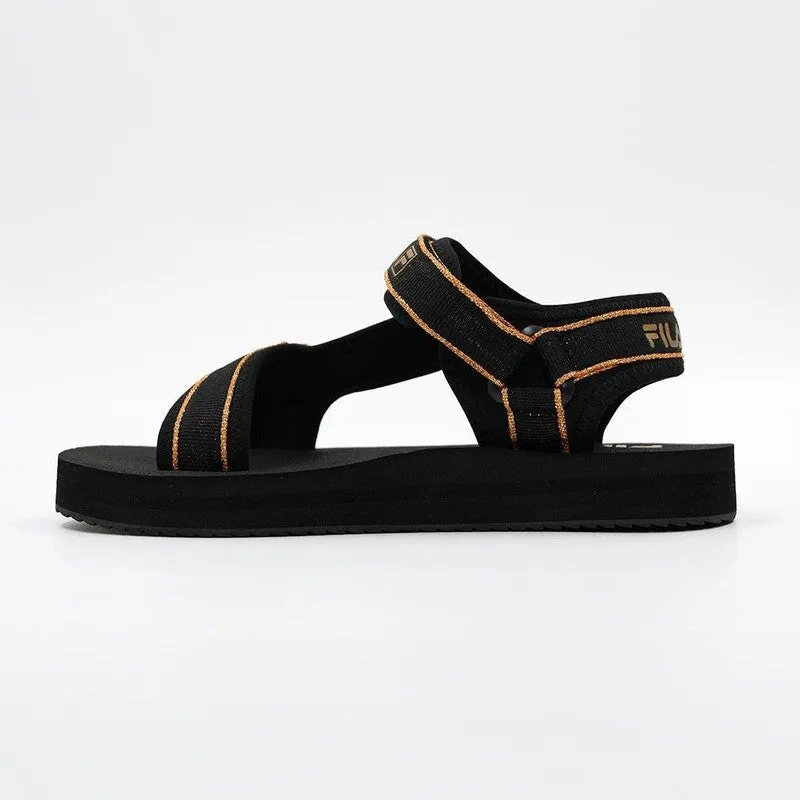 FILA Mila Metallic Sandals - Black/Gold