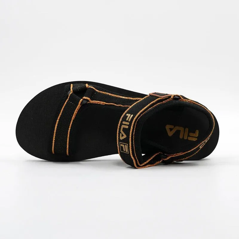 FILA Mila Metallic Sandals - Black/Gold