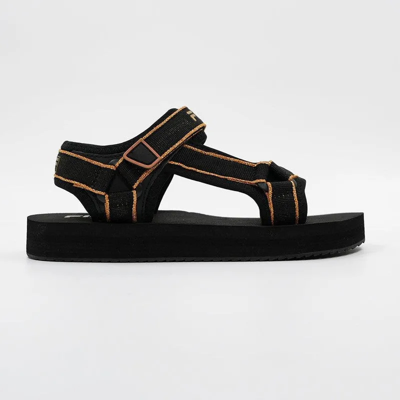 FILA Mila Metallic Sandals - Black/Gold