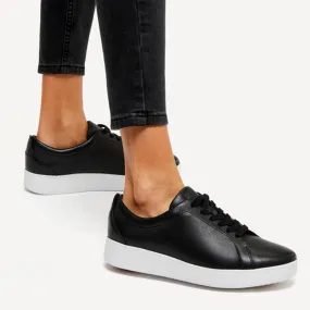 Fit Flop Rally Leather Sneaker - Black/White