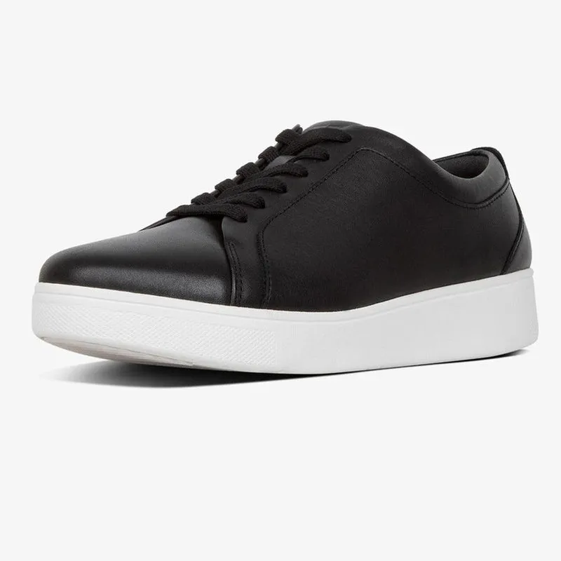 Fit Flop Rally Leather Sneaker - Black/White