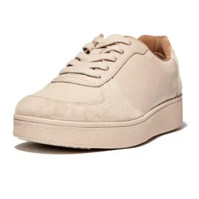 Fit Flop Rally Suede Back Leather Sneaker - Stone