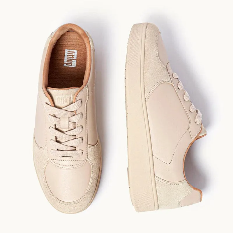 Fit Flop Rally Suede Back Leather Sneaker - Stone