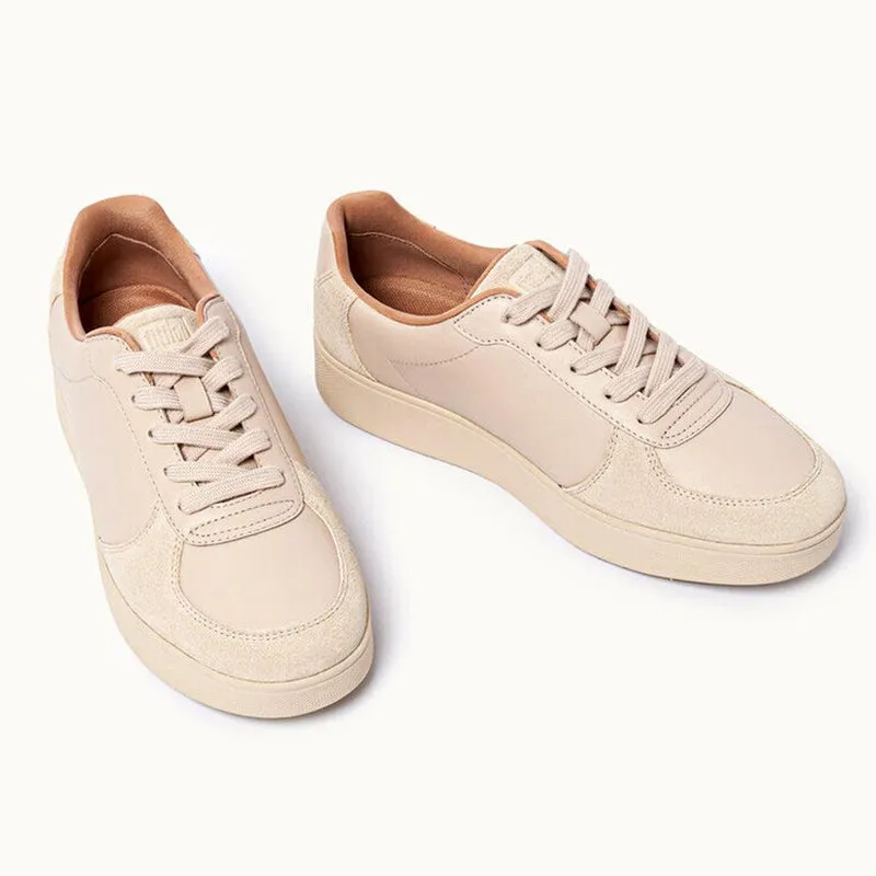 Fit Flop Rally Suede Back Leather Sneaker - Stone