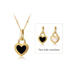 Flip - Heart Necklace (Silver Gold Vermeil)