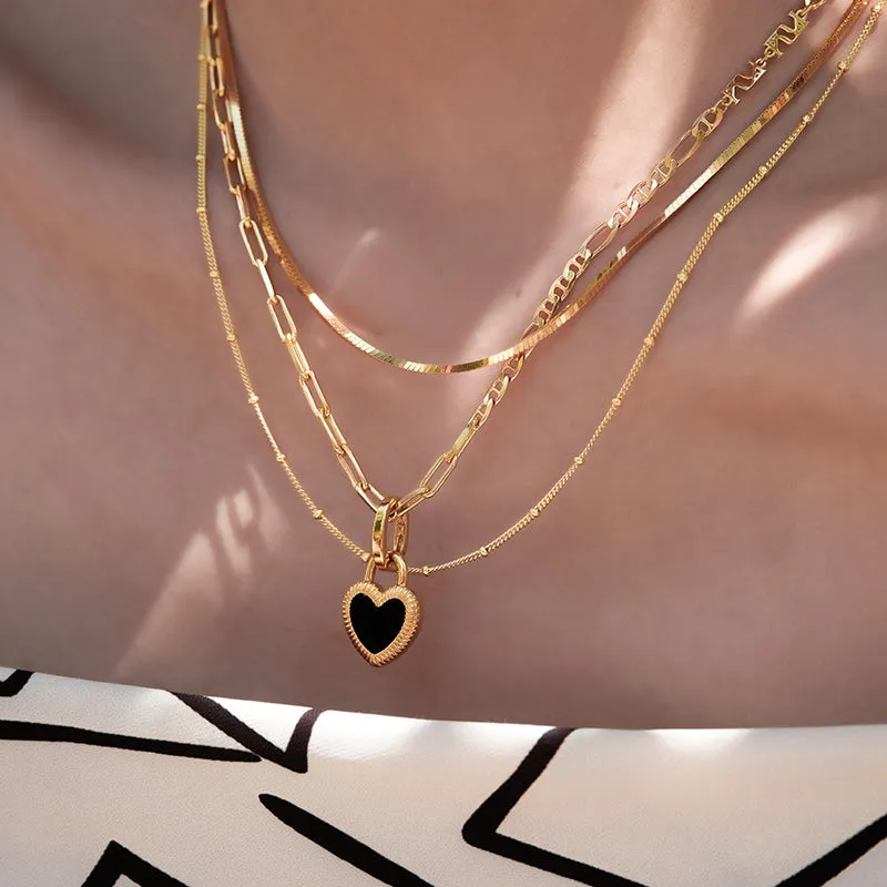 Flip - Heart Necklace (Silver Gold Vermeil)