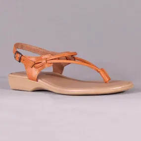 Froggie Ella Leather Comfort Thong Sandal - Tan