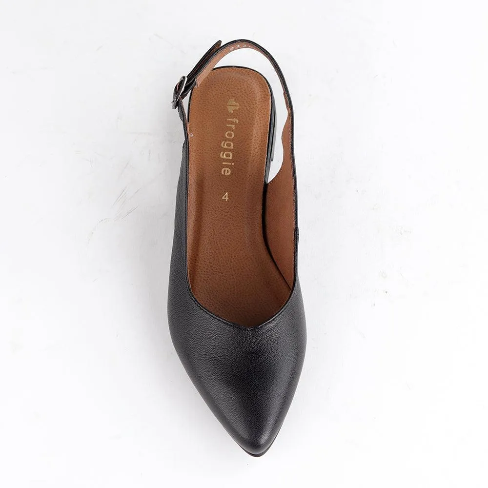 Froggie Leather Siri Slingback Pump - Black