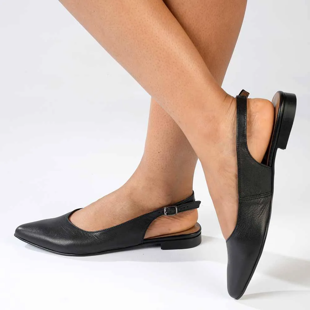 Froggie Leather Siri Slingback Pump - Black