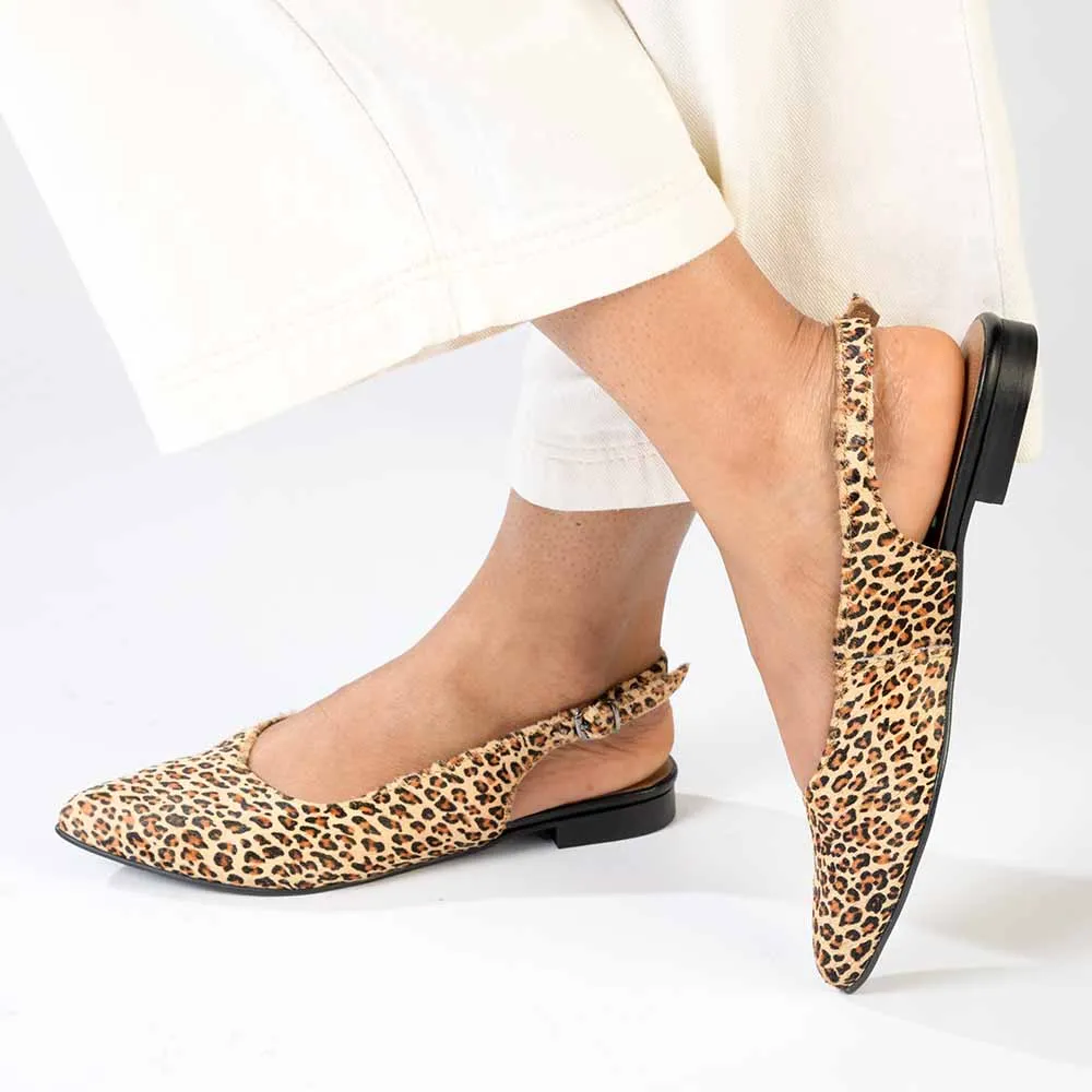 Froggie Leather Siri Slingback Pump - Cheetah Tan