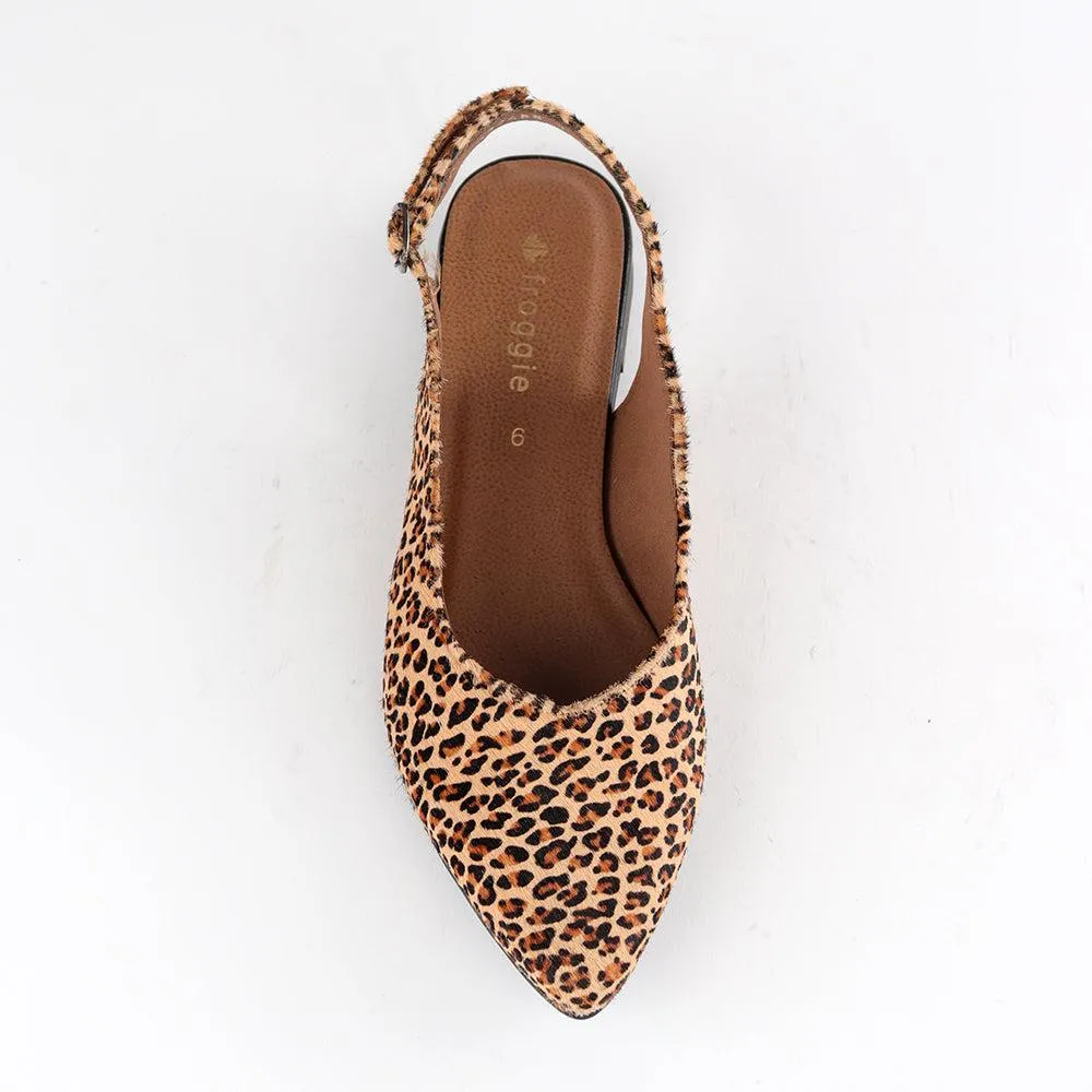 Froggie Leather Siri Slingback Pump - Cheetah Tan