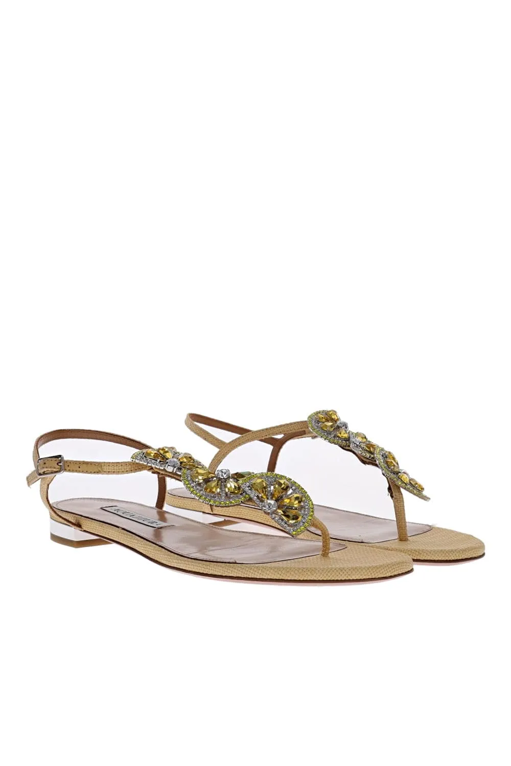 Gin Tonic Natural Raffia Lemon Sandals