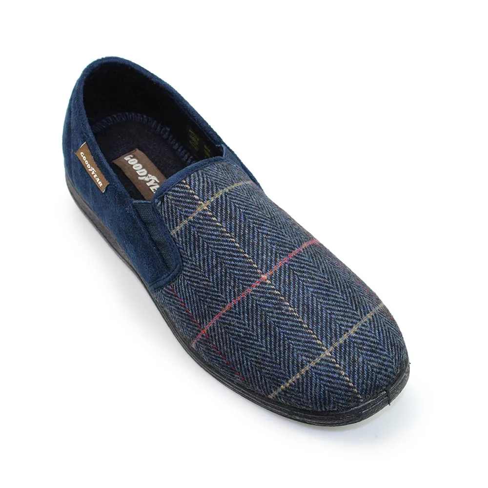 Goodyear Men's Slippers Harrison Navy Tweed