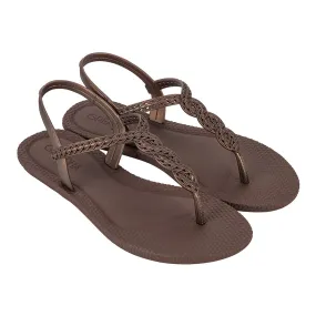 Grendha Back Strap Sandals - Brown