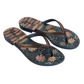 Grendha Floral Thong Sandals - Blue/Floral