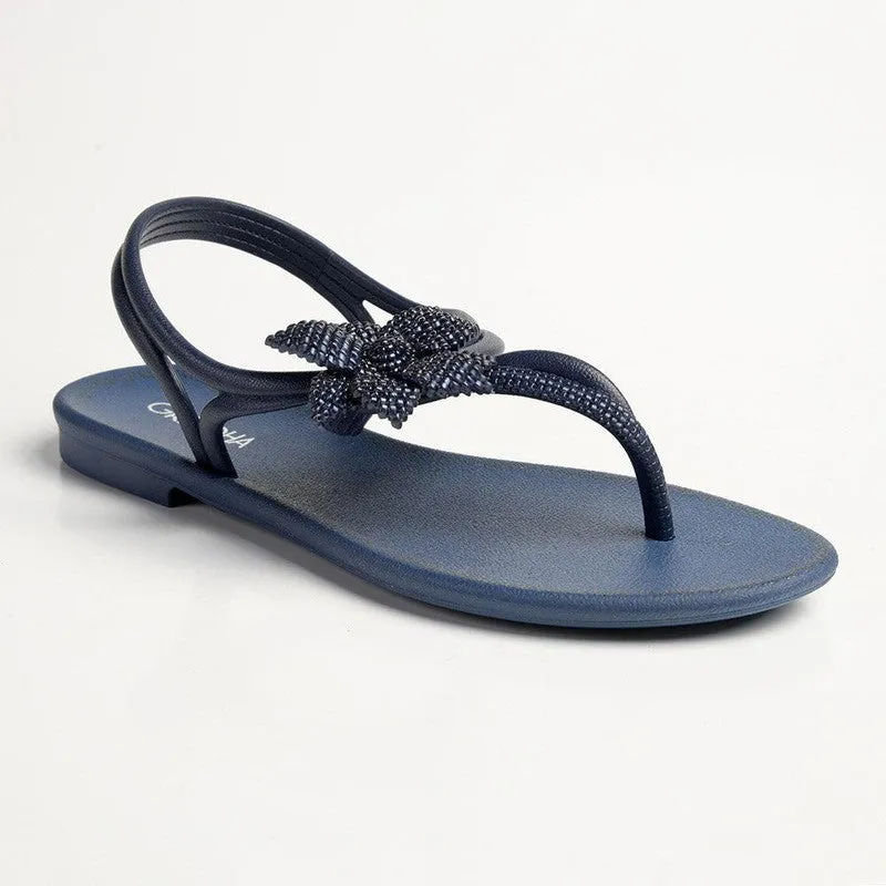 Grendha Floretta Ladies Thong Sandals - Navy